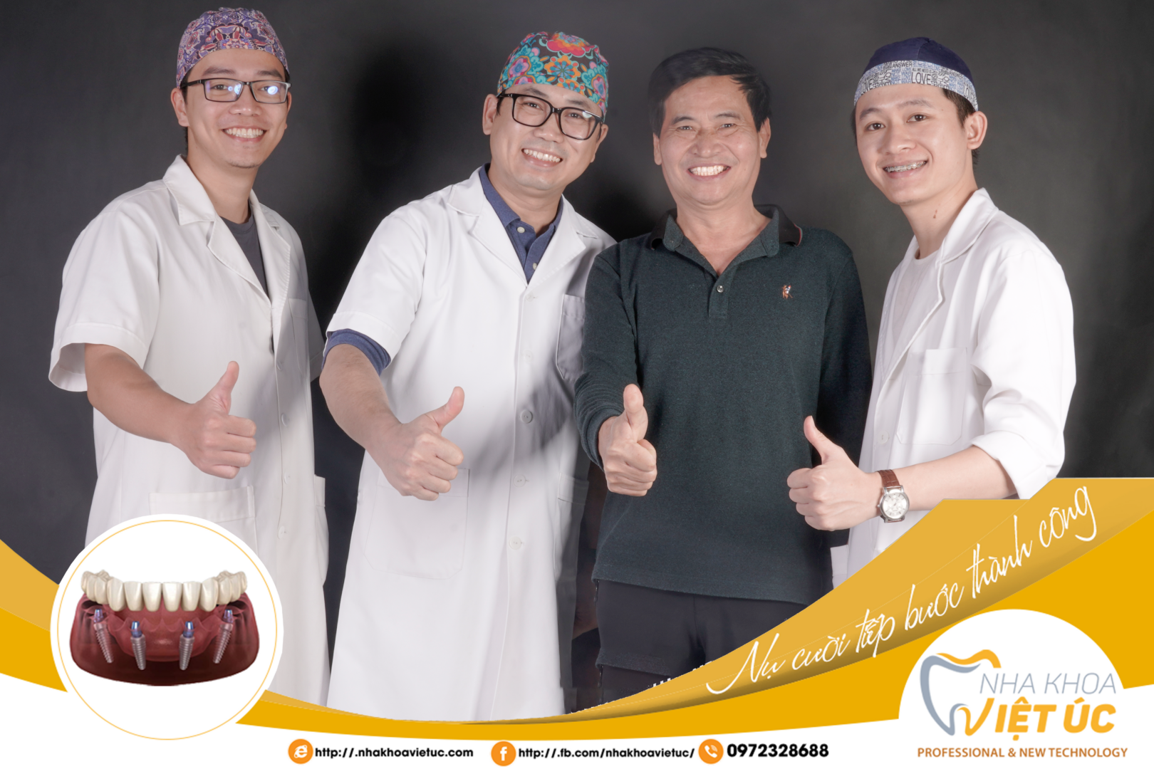 Nha khoa Việt Úc cam kết thăm khám và chăm sóc răng Implant cho mọi người gần như trọn đời